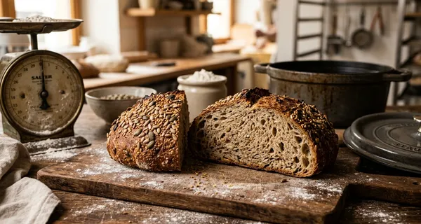 Rustikales Dinkel-Saatenbrot (68% Hydratation)